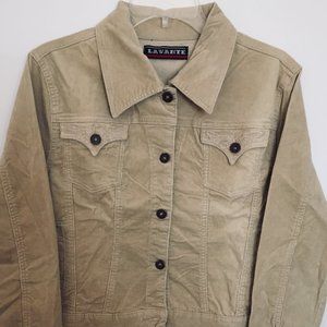 Light Brown Large Ladies Stretch Corduroy Jacket